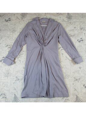 bYRON BYRON LARS Twist Front collared womens sheatj dress lavender flattering  8